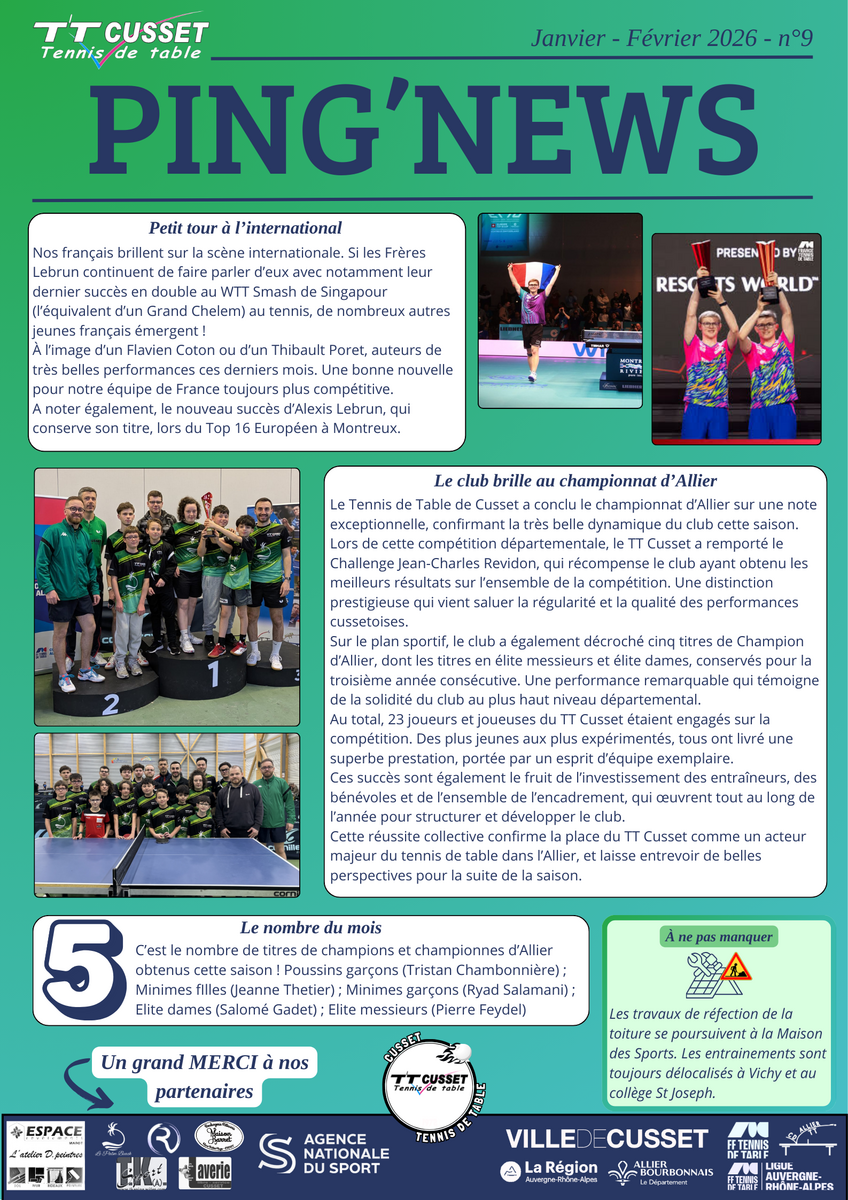 Ping'News N°9 - Janvier / Février 2026