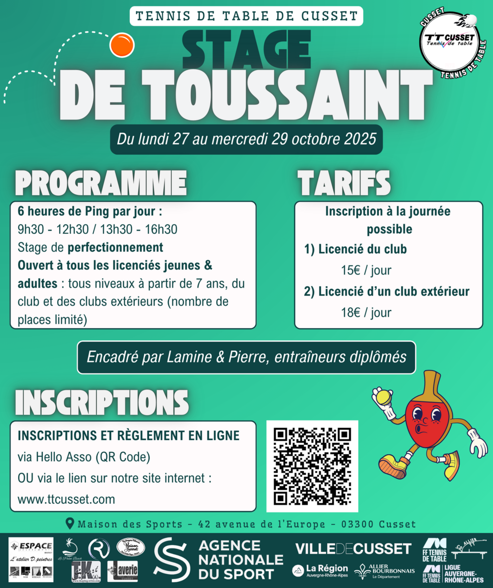 Stage de Toussaint 2025