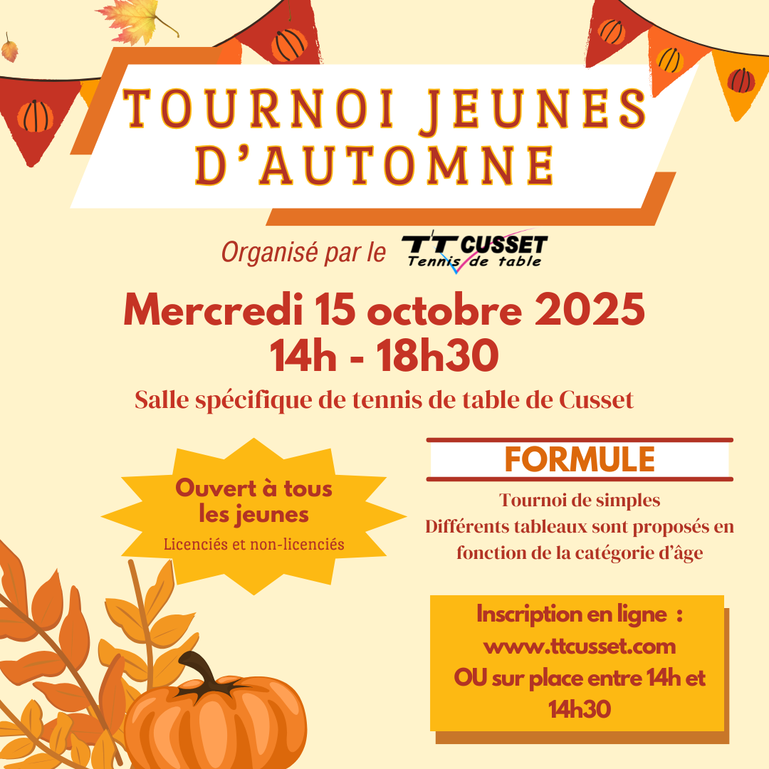 Tournoi jeunes d'automne 2025