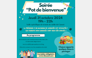 Soirée &quot;Pot de bienvenue&quot;