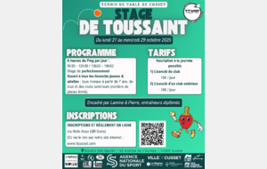 Stage de Toussaint 2025