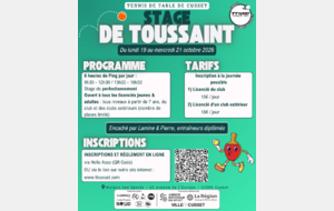 Stage de Toussaint 2026