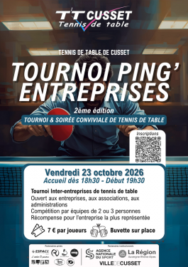 Tournoi Ping'Entreprises 2026 : 2ème édition