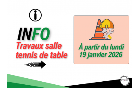 Travaux salle tennis de table