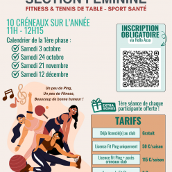 Ping Féminin : inscrivez-vous !