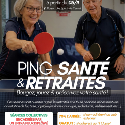NOUVEAU CRÉNEAU : Ping Santé / Retraités !