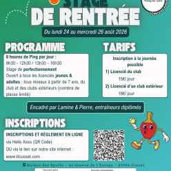 Stage de rentrée 2026