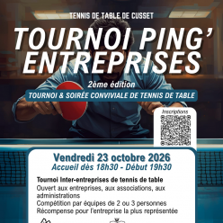 Tournoi Ping'Entreprises 2026 : 2ème édition